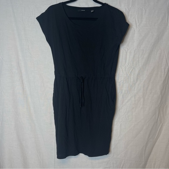 🎀 Vero Moda Black T Shirt Dress With Drawstring Waist SIZE S SMALL - Picture 1 of 3